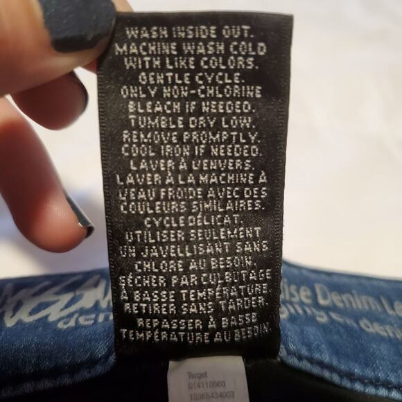 Mossimo denim size 2 mid-rise denim leggings accent zippers - Picture 9 of 12